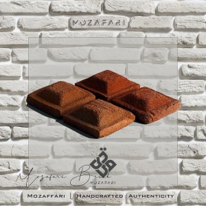 آجر (پلاک) رستیک شاموتی انگلیسی رندوم هرمی  4*8*8