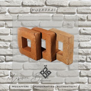 آجر (پلاک) رستیک سنتی مشبک شاموتی قطرداخلی (10*10 )رندوم  5*20*20