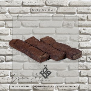 آجر (پلاک) رستیک صخره ای تیره (تک کد) 2/5*6*24