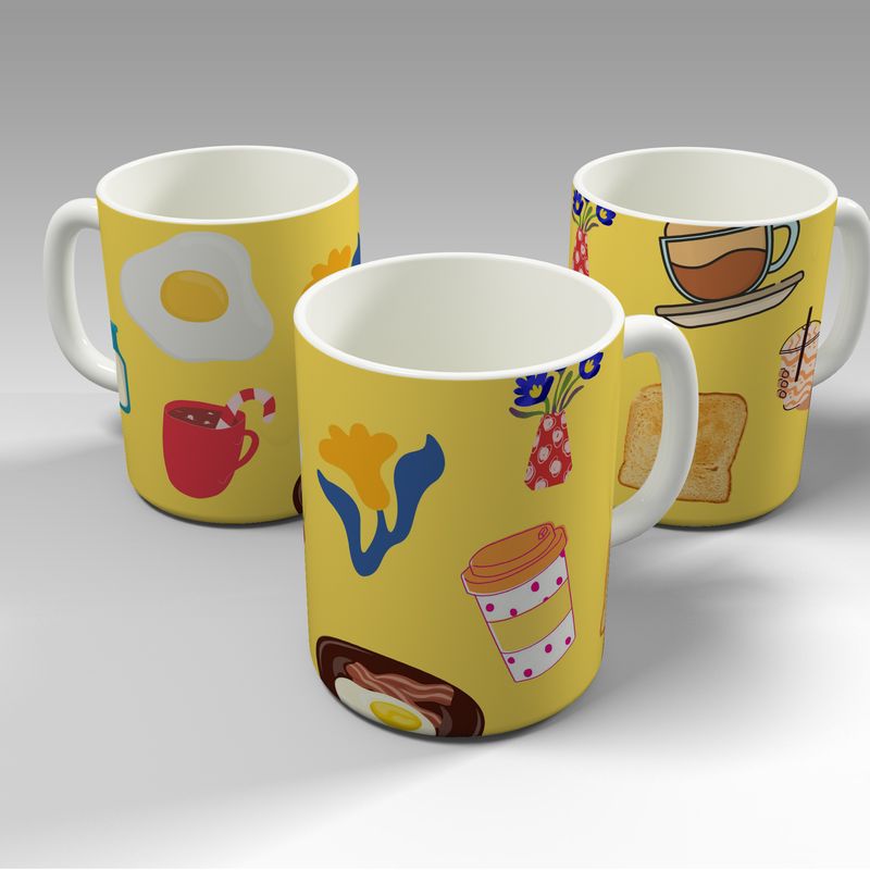 فایل RAR طرح آماده چاپ روی ماگ - طرح صبحانه