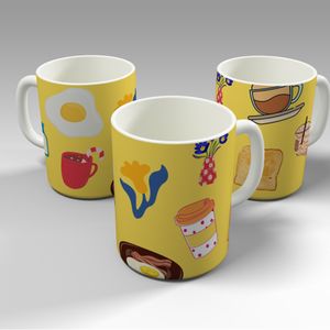 فایل RAR طرح آماده چاپ روی ماگ - طرح صبحانه