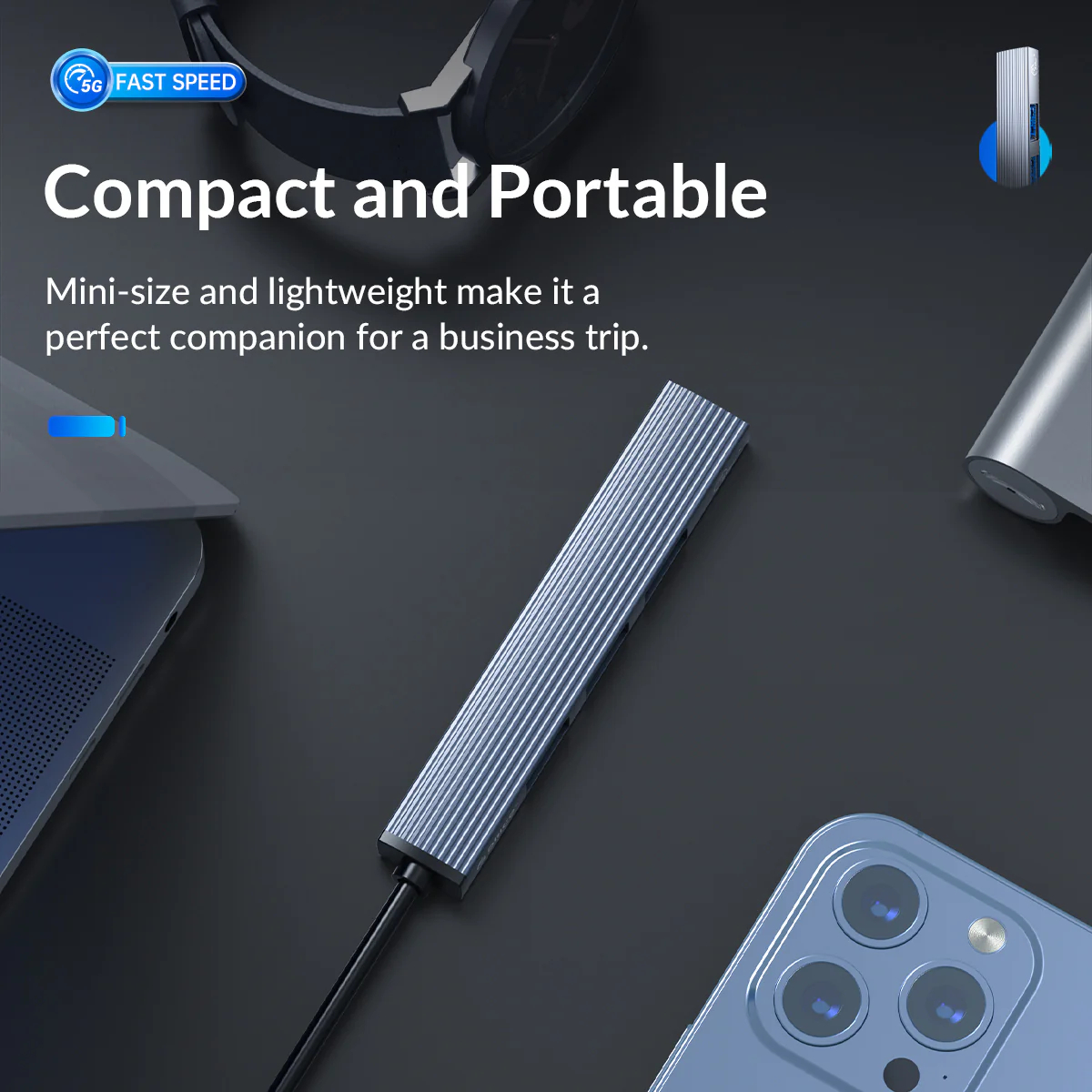 Ultra-slim USB hub