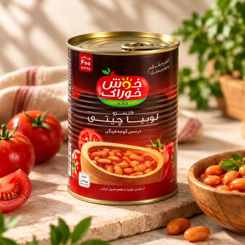 کنسرو لوبیا سس خوش خوراک - 400 گرم