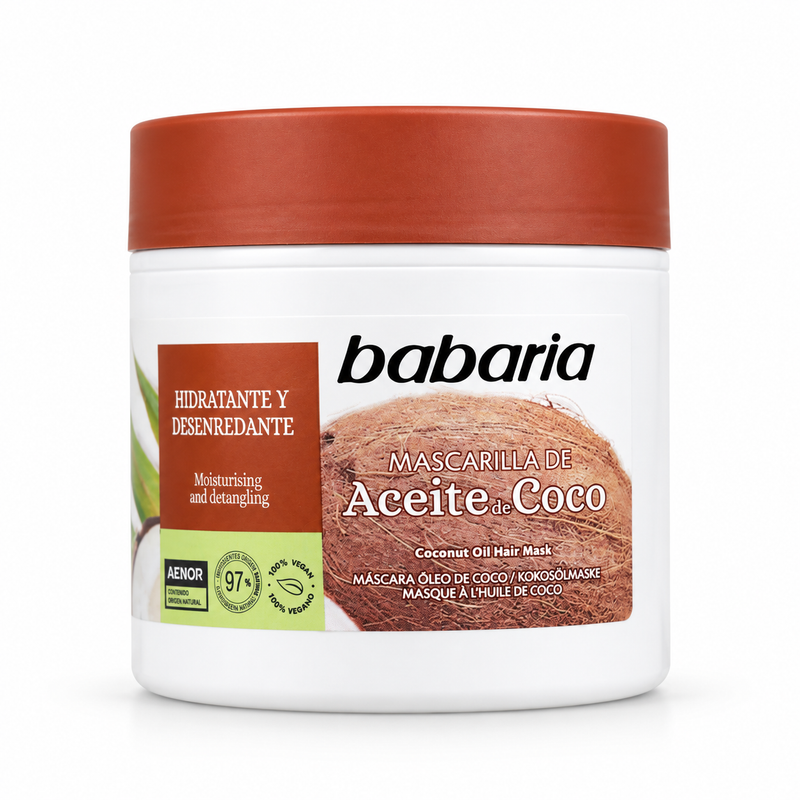 ماسک مو روغن نارگیل باباریا Babaria Coconut Oil Hair Mask حجم ۴۰۰ میلی‌لیتر
