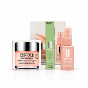 ست آبرسان 3 تکه کلینیک Moisture Surge All About Moisture شامل آبرسان 100H، سرم دور چشم و اسپری صورت