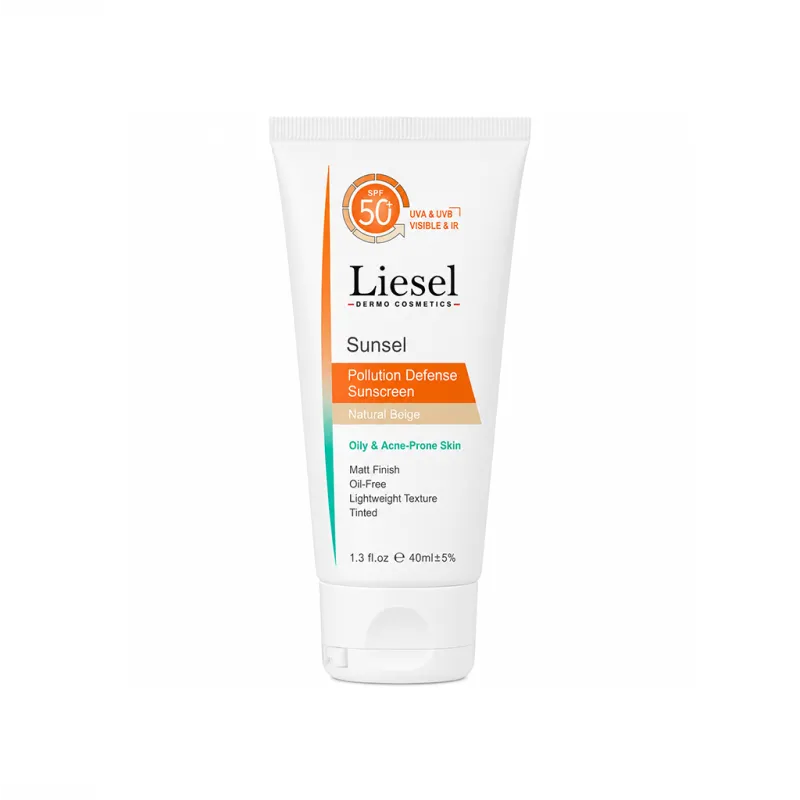 کرم ضد آفتاب لایسل SPF50 رنگ بژ طبیعی مناسب پوست چرب و آکنه دار
