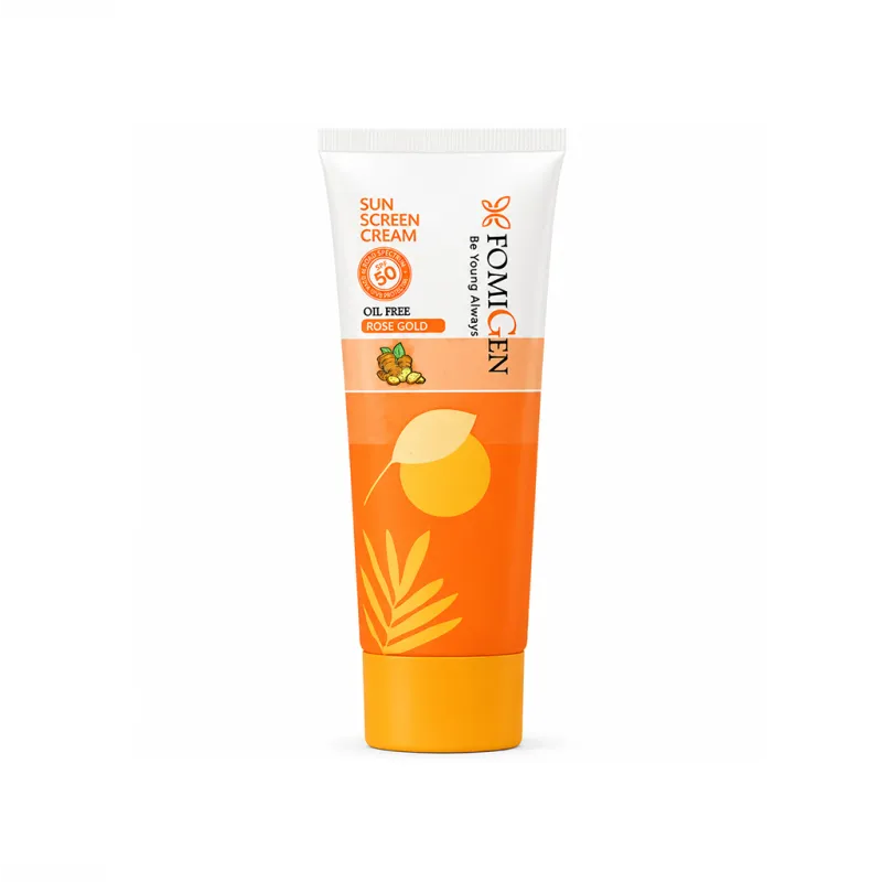 کرم ضد آفتاب فومیژن با SPF50 رنگ رز گلد بدون چربی مناسب انواع پوست