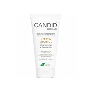 شامپو کراتین کاندید حاوی کراتین و پروتئین ابریشم هیدرولیز شده مناسب موهای کراتینه و آسیب‌دیده