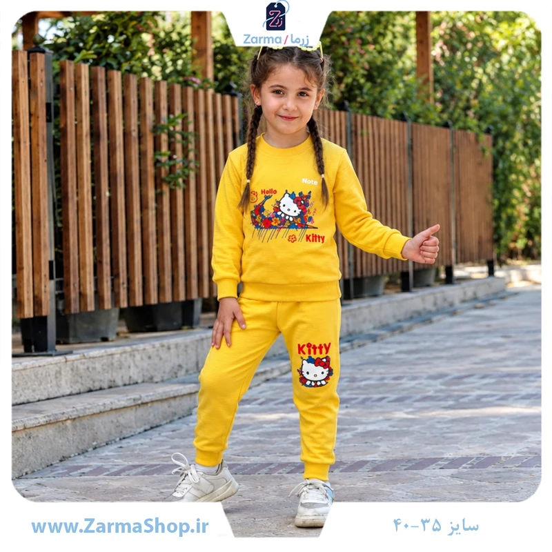 ست بلوز و شلوار دخترانه با طرح کیتی نایک