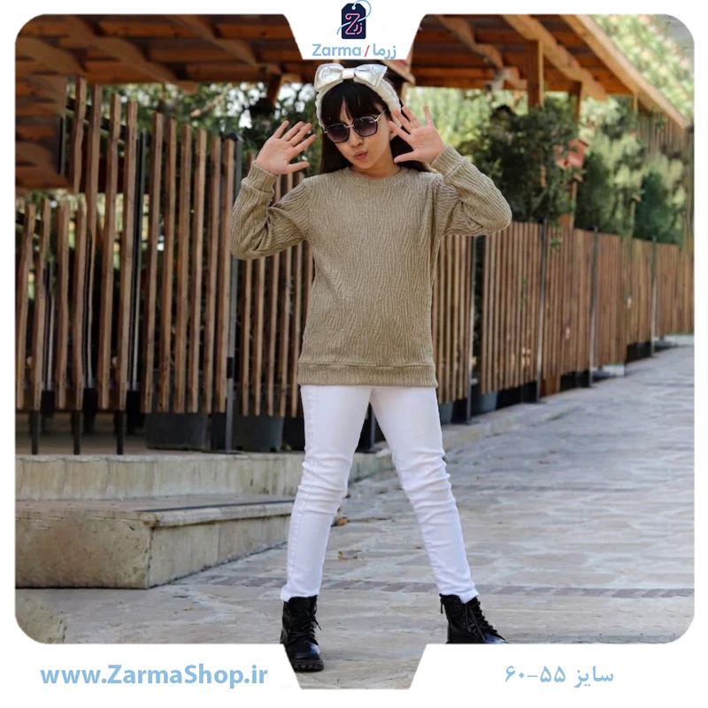 بلوز بافت نگینی دخترانه