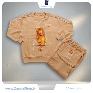 ست بلوز و شلوار پنبه دخترانه طرح دختر طلایی