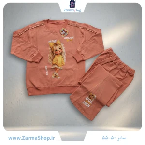 ست بلوز و شلوار پنبه دخترانه طرح دختر طلایی
