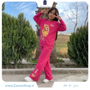 ست بلوز و شلوار پنبه دخترانه طرح دختر طلایی
