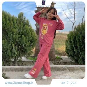 ست بلوز و شلوار پنبه دخترانه طرح دختر طلایی