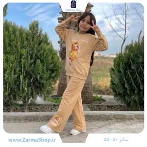 ست بلوز و شلوار پنبه دخترانه طرح دختر طلایی