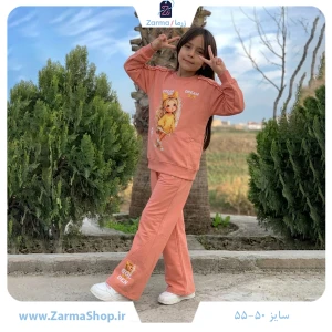 ست بلوز و شلوار پنبه دخترانه طرح دختر طلایی