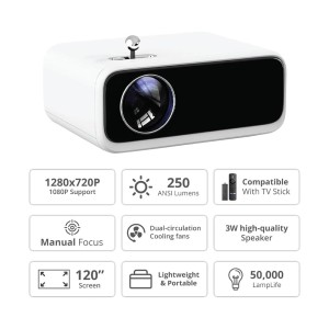 مشخصات ویدیو پرژکتور ونبو مدل  Wanbo  Video Projector Mini Pro