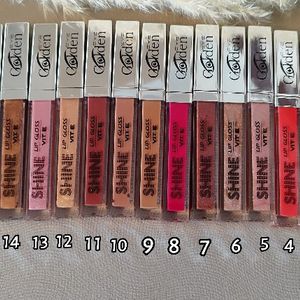 رژ لب شاین حرفه ای 24 ساعته گلدن آی در 16 رنگ