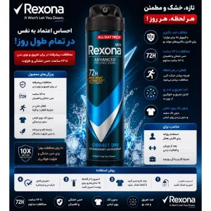 اسپری ضدتعریق مردانه Rexona Cobalt