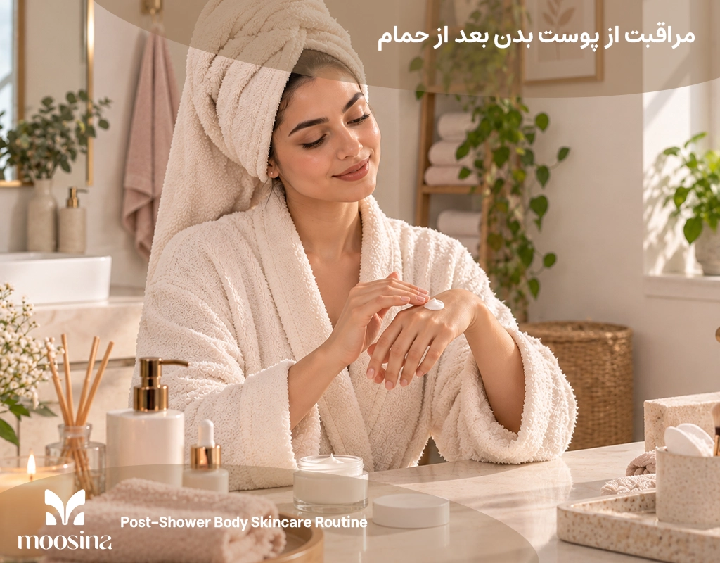 استفاده از لوسیون و مرطوب&zwnj;کننده برای مراقبت از پوست بدن بعد از حمام