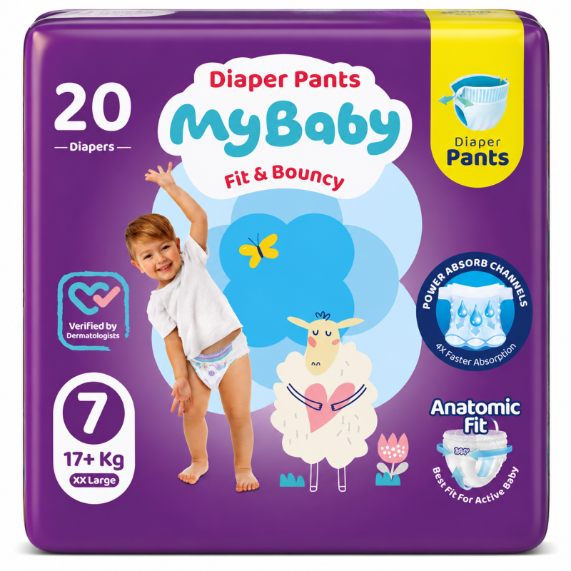 پوشک شورتی کانال دار مای بیبی my baby سایز 7 (20 عددی)