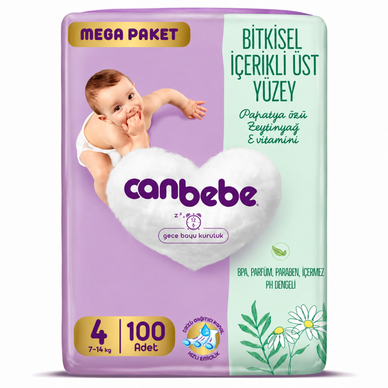 پوشک  اقتصادی جان به به سایز 4 بسته 100 عددی