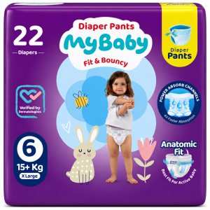 پوشک شورتی کانال دار مای بیبی my baby سایز 6 (22 عددی)