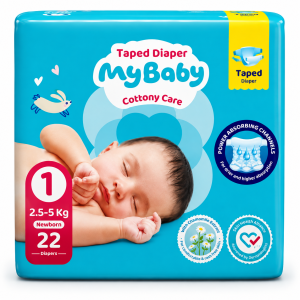پوشک چسبی کانال دار مای بیبی my baby سایز 1 ، 22 عددی
