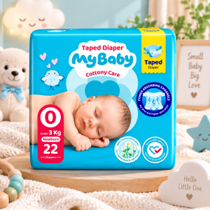 پوشک چسبی کانال دار مای بیبی my baby سایز 0 ، 22 عددی