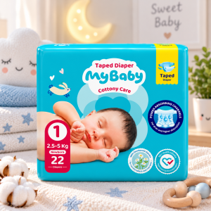 پوشک چسبی کانال دار مای بیبی my baby سایز 1 ، 22 عددی