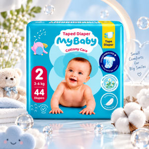 پوشک چسبی کانال دار مای بیبی my baby سایز 2 ، 44 عددی