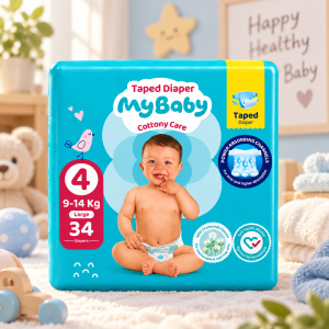 پوشک چسبی کانال دار مای بیبی my baby سایز 4 ، 34 عددی