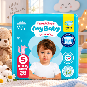 پوشک چسبی کانال دار مای بیبی my baby سایز 5 ، 28 عددی