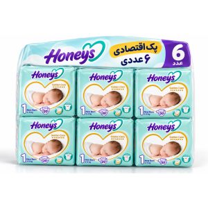 پک اقتصادی ۶ عددی پوشک هانیز سایز ۱ (20) (Honeys Golden Care)
