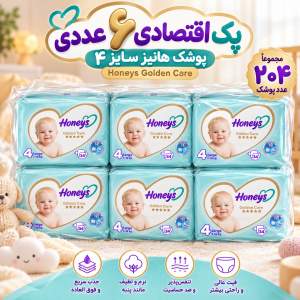 پک اقتصادی ۶ عددی پوشک هانیز سایز ۴ (Honeys Golden Care)