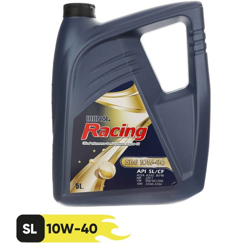 روغن موتور خودرو ایرانول مدل Racing 10W40 حجم 5 لیتر