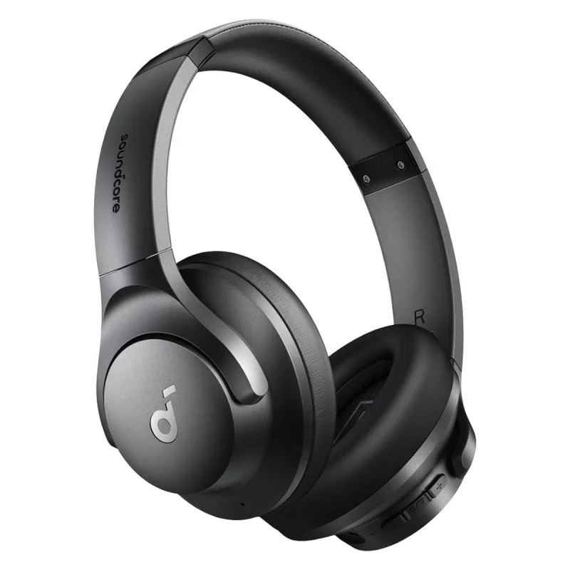 هدفون بلوتوثی انکر مدل Soundcore Q20i با نویز کنسلینگ فعال (ANC)، درگاه شارژ USB Type-C، دارای 2 میکروفون داخلی و 2 میکروفون خارجی، پشتیبانی از صدای Hi-Res از طریق کابل AUX