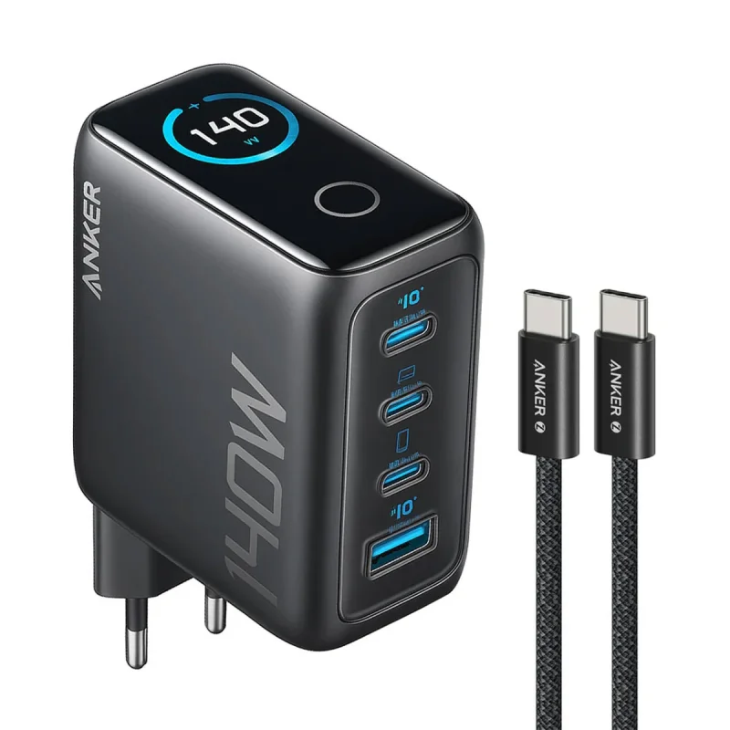 شارژر دیواری 140 وات انکر مدل A2697 به همراه کابل USB-C به طول 1.5 متر