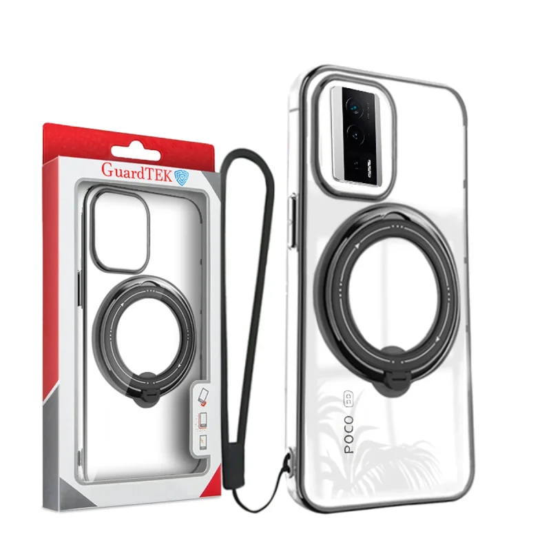 کاور گاردتک آساک مدل Ring Stand Strap مناسب برای گوشی موبایل شیائومی Poco F5 Pro به همراه بند