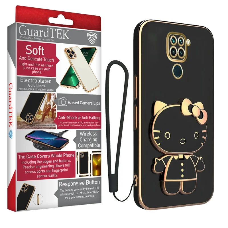 کاور گاردتک اساک مدل Kitty Strap مناسب برای گوشی موبایل شیائومی Redmi Note 9 4G به همراه بندآویز