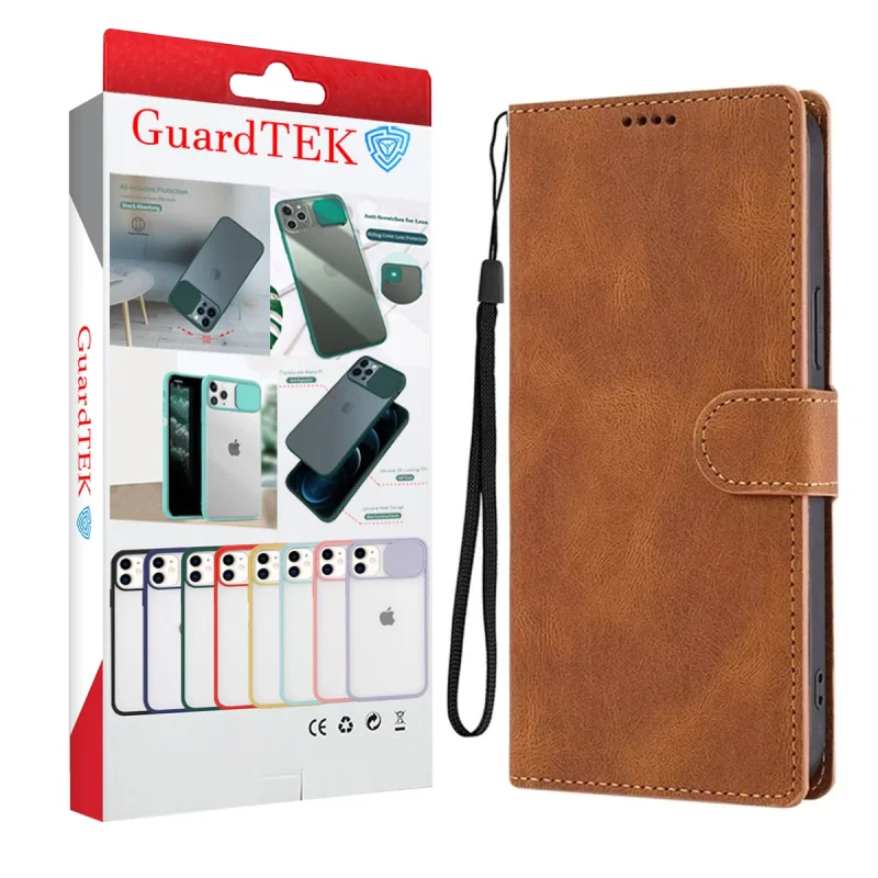 کیف کلاسوری گاردتک اساک مدل Flipcover Strap مناسب برای گوشی موبایل سامسونگ Galaxy A36/ A56 به همراه بند آویز