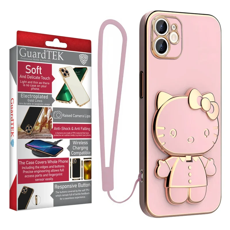 کاور گاردتک اساک مدل Kitty Strap مناسب برای گوشی موبایل اپل iPhone 12 به همراه بند