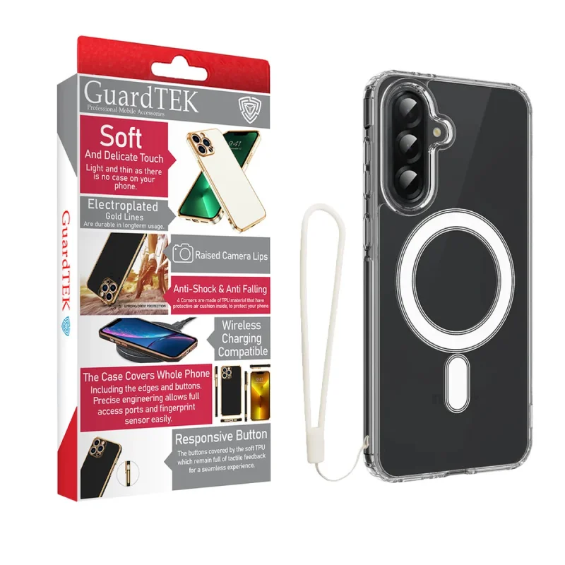 کاور گاردتک مدل Clear Magsafe Strap مناسب برای گوشی موبایل سامسونگ Galaxy A16 به همراه بند آویز