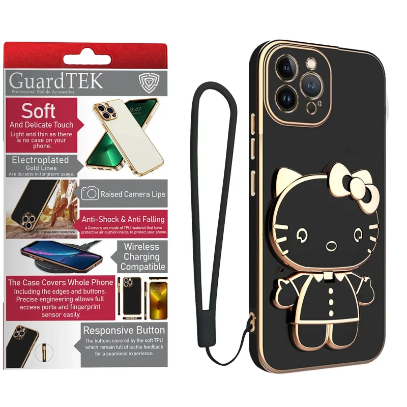 کاور گاردتک آساک مدل Kitty Strap مناسب برای گوشی موبایل اپل iPhone 12 Pro به همراه بندآویز