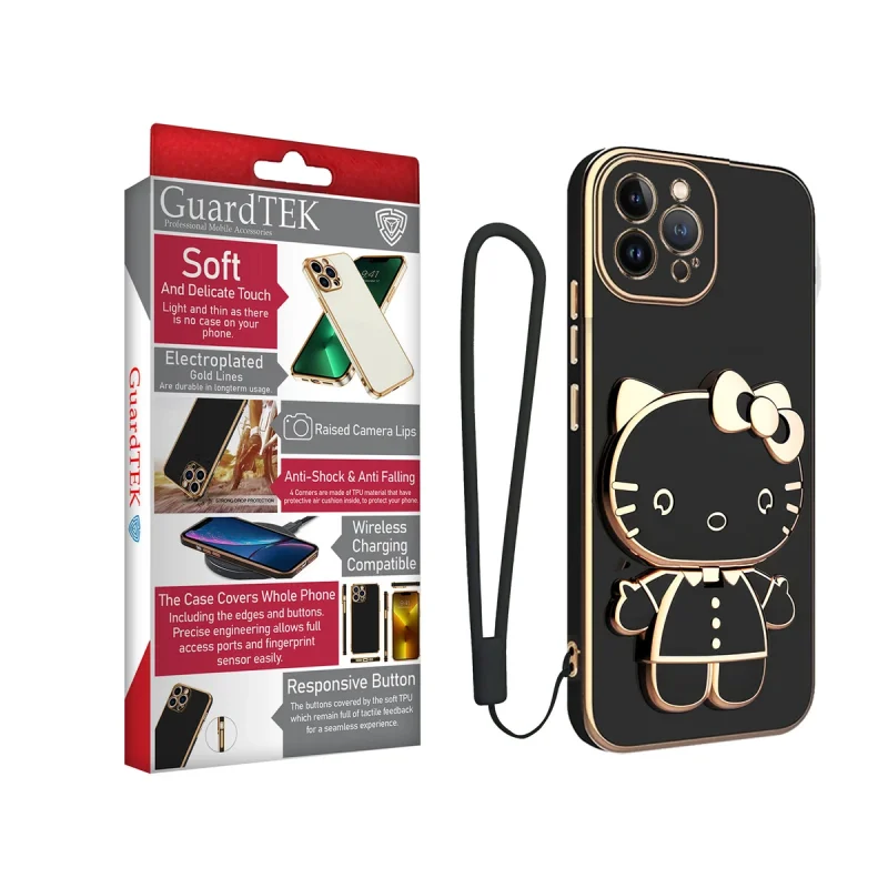 کاور گاردتک اساک مدل Kitty Strap مناسب برای گوشی موبایل اپل iPhone 12 Pro به همراه بندآویز