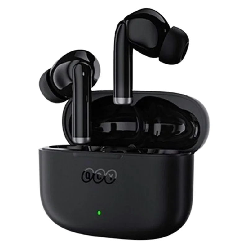 هدفون بلوتوثی کیو سی وای مدل T19 با نویز کنسلینگ میکروفون (ENC)، درگاه شارژ USB Type-C، دارای کنترل لمسی و نشانگر LED، مقاوم در برابر رطوبت و عرق