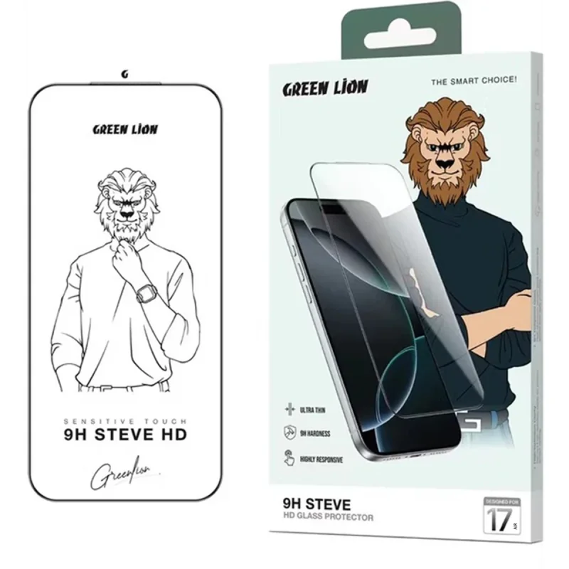 محافظ صفحه نمایش گرین لاین مدل 9H steve مناسب برای گوشی موبایل اپل iPhone 17 Air