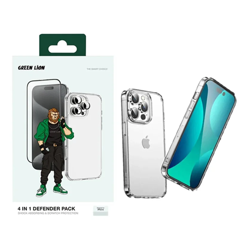 محافظ صفحه نمایش گرین لاین مدل 4in1 DF Pack  مناسب برای گوشی موبایل اپل iPhone 16 Pro