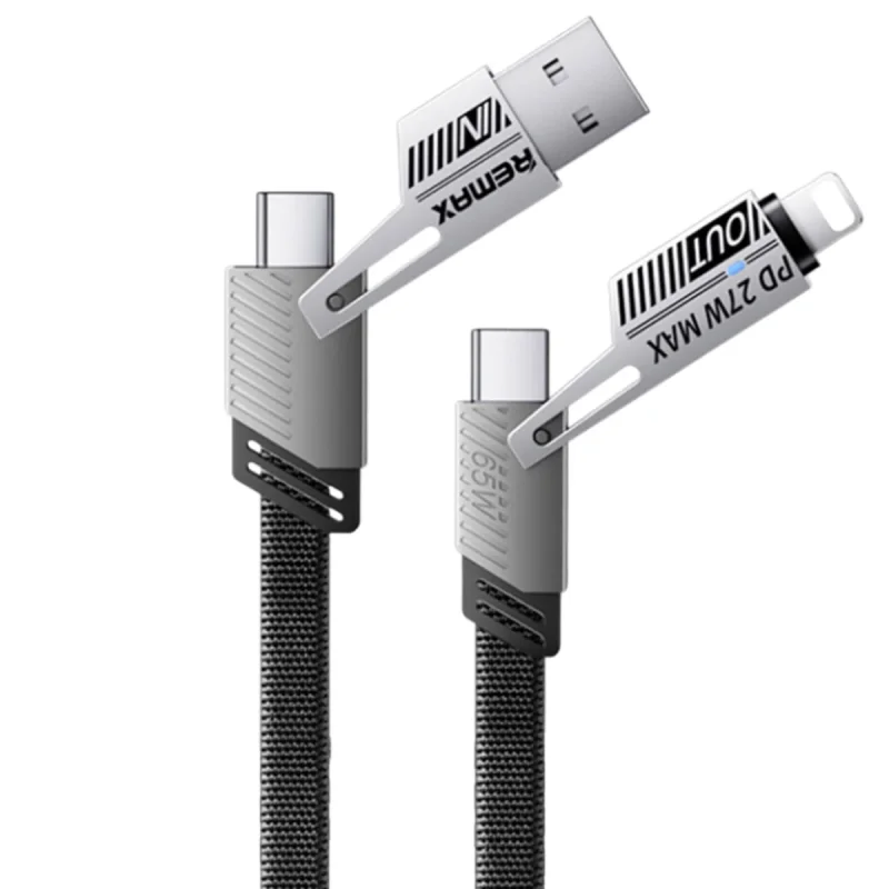 کابل تبدیل USB-C /USB به USB-C/ لایتنینگ ریمکس مدل Multi Fast Charge طول 1 متر