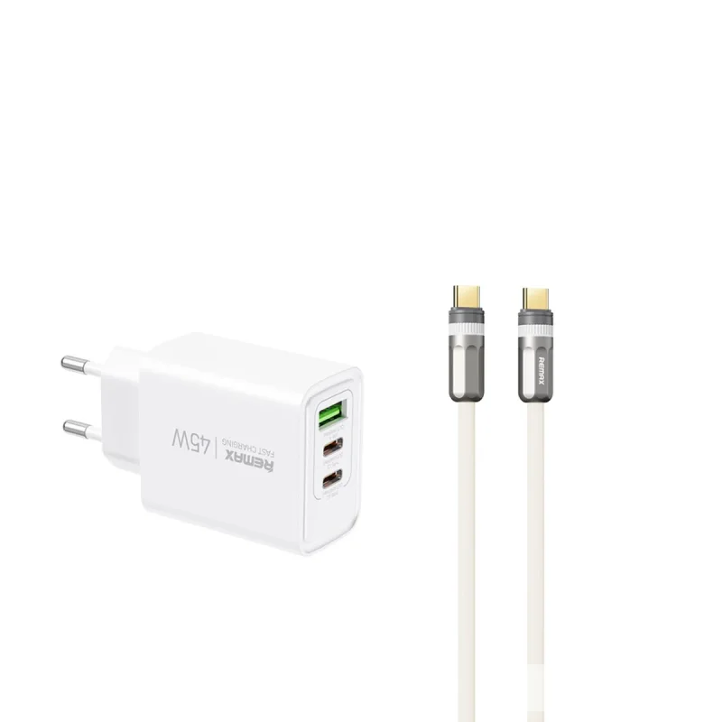 شارژر دیواری 45 وات ریمکس مدل S23 ULTRA به همراه کابل تبدیل USB-C